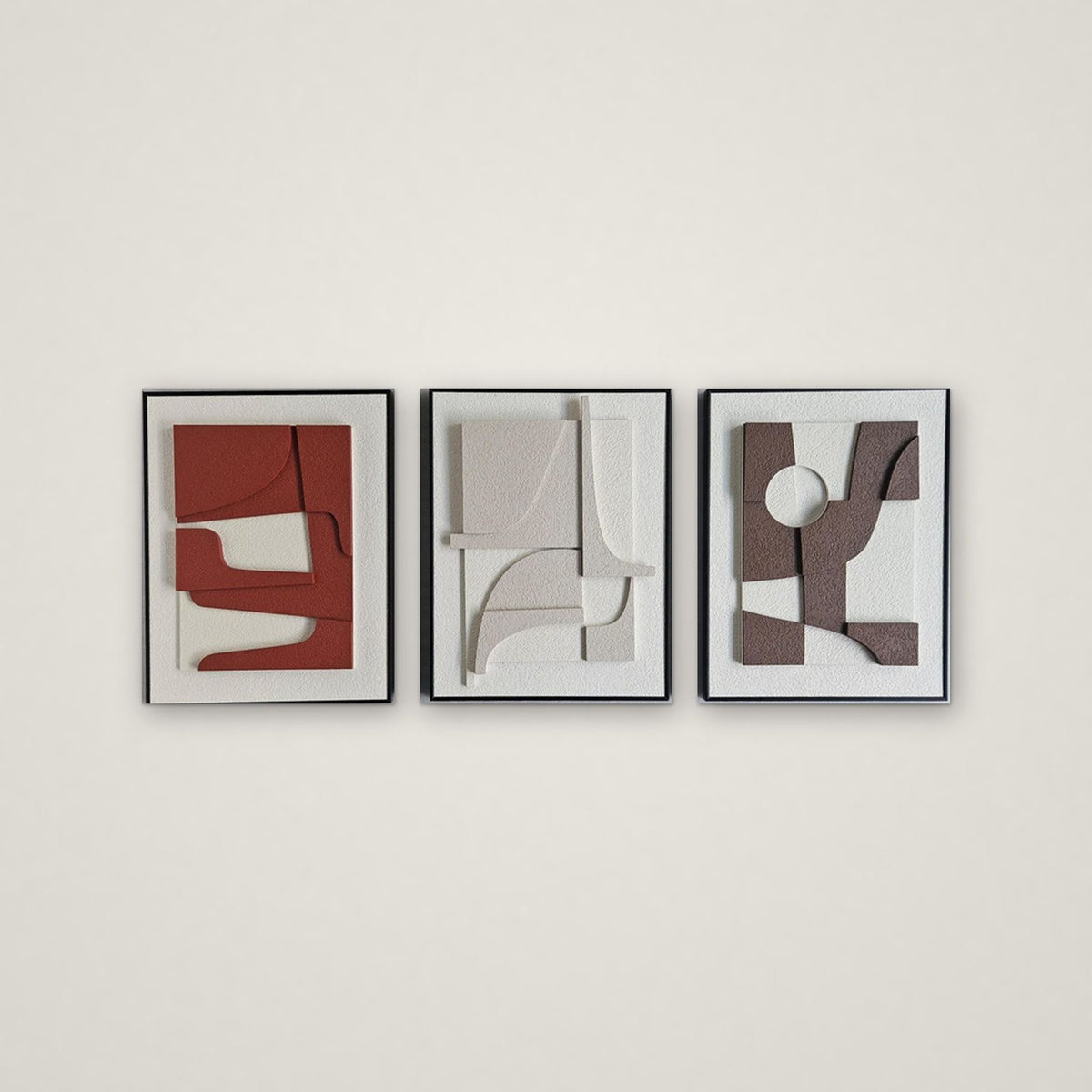 Contour Triptych relief wall art