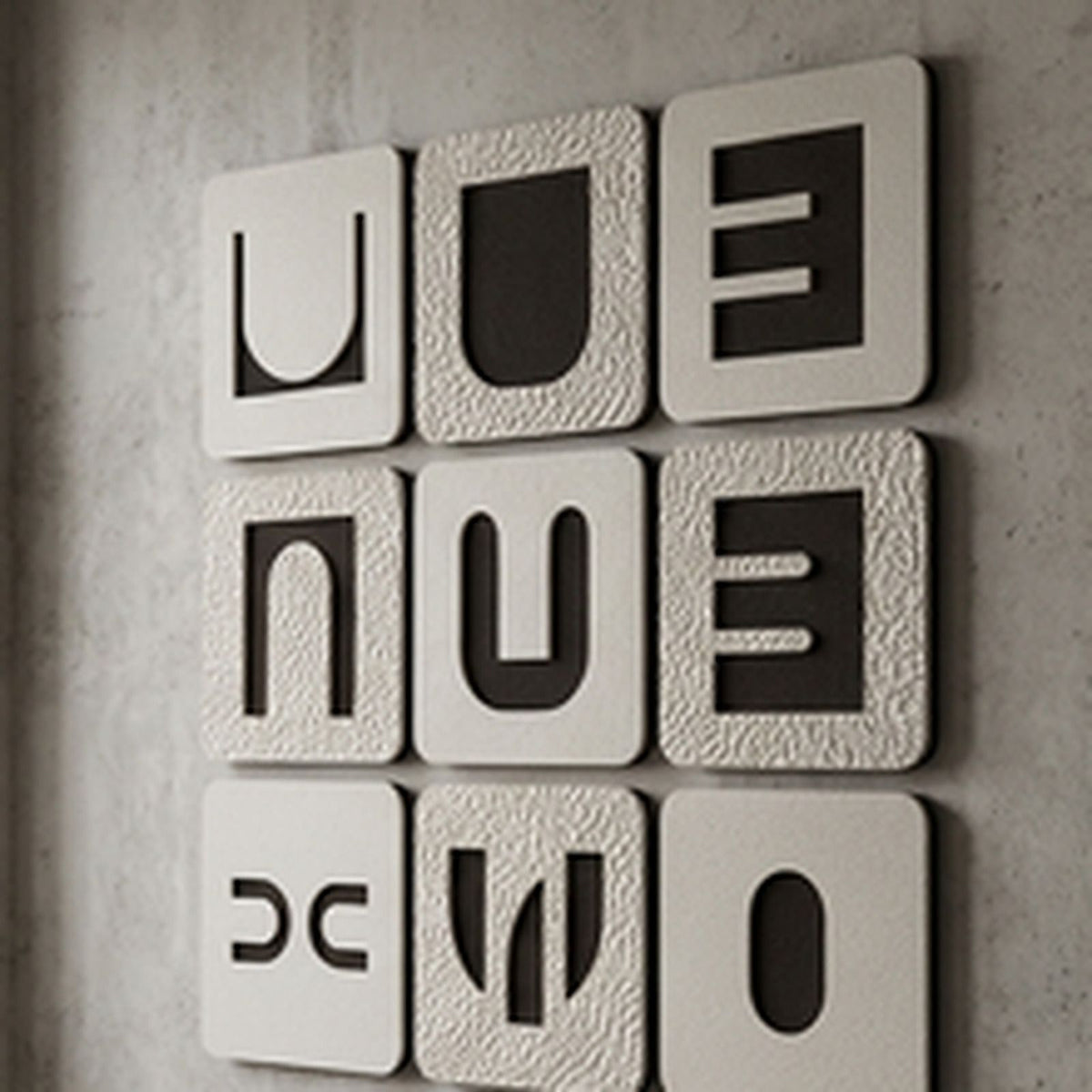 Glyph Tiles relief wall art