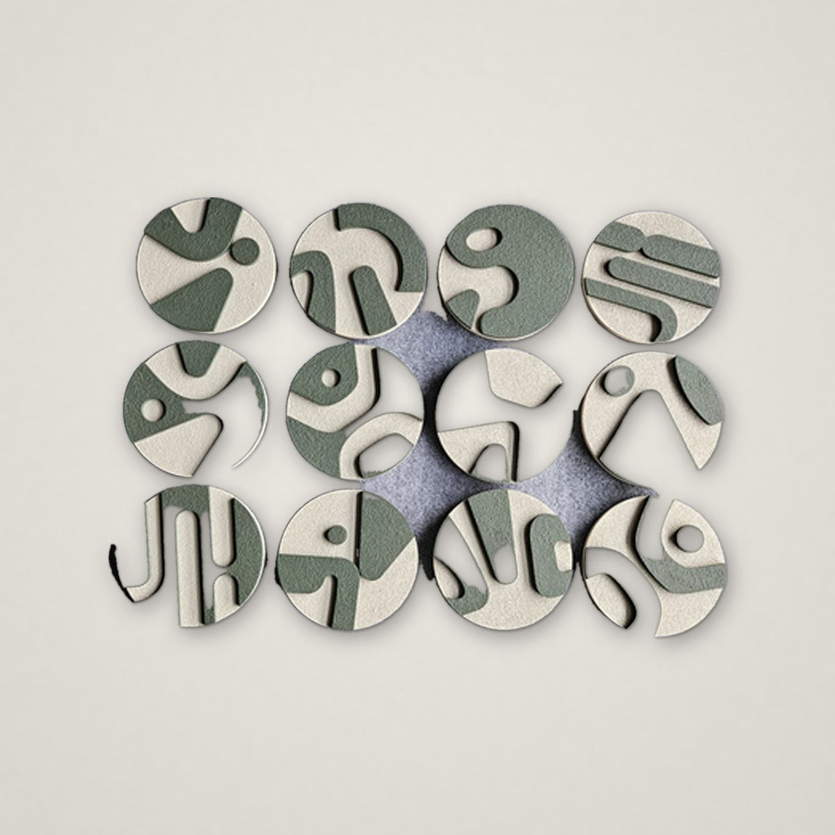 Grey Motifs relief wall art