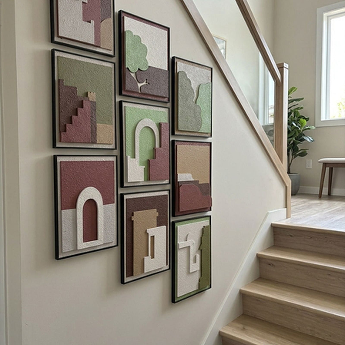 Mesa on a staircase wall