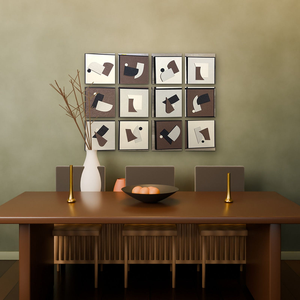 Monochrome Fragments in a dining room