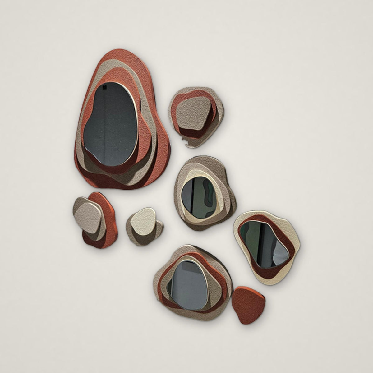 Pebble Mirrors relief wall art