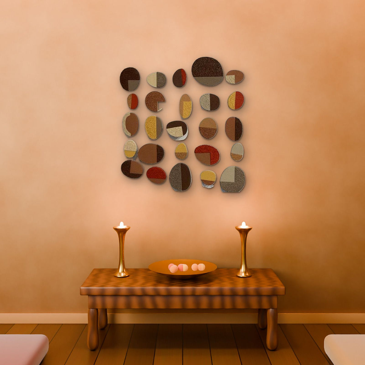 Pebble Mosaic in a pooja room