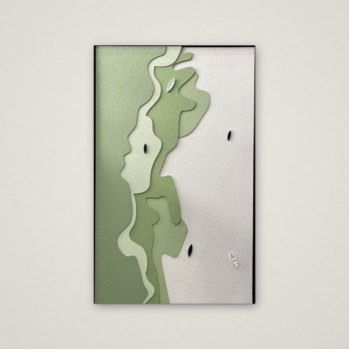 Sage Stream relief wall art