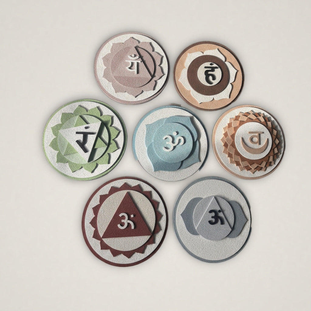 Sapta Chakra relief wall art