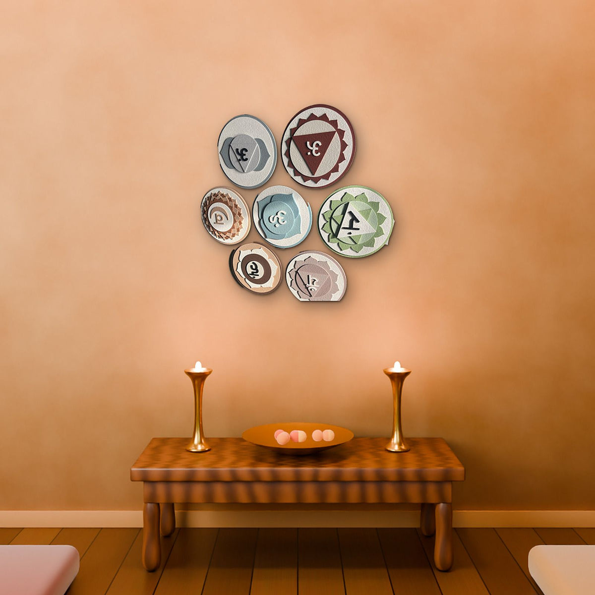 Sapta Chakra in a pooja room